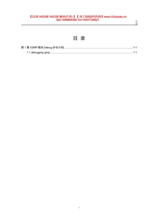 IGMP模块Debug命令（金炜）