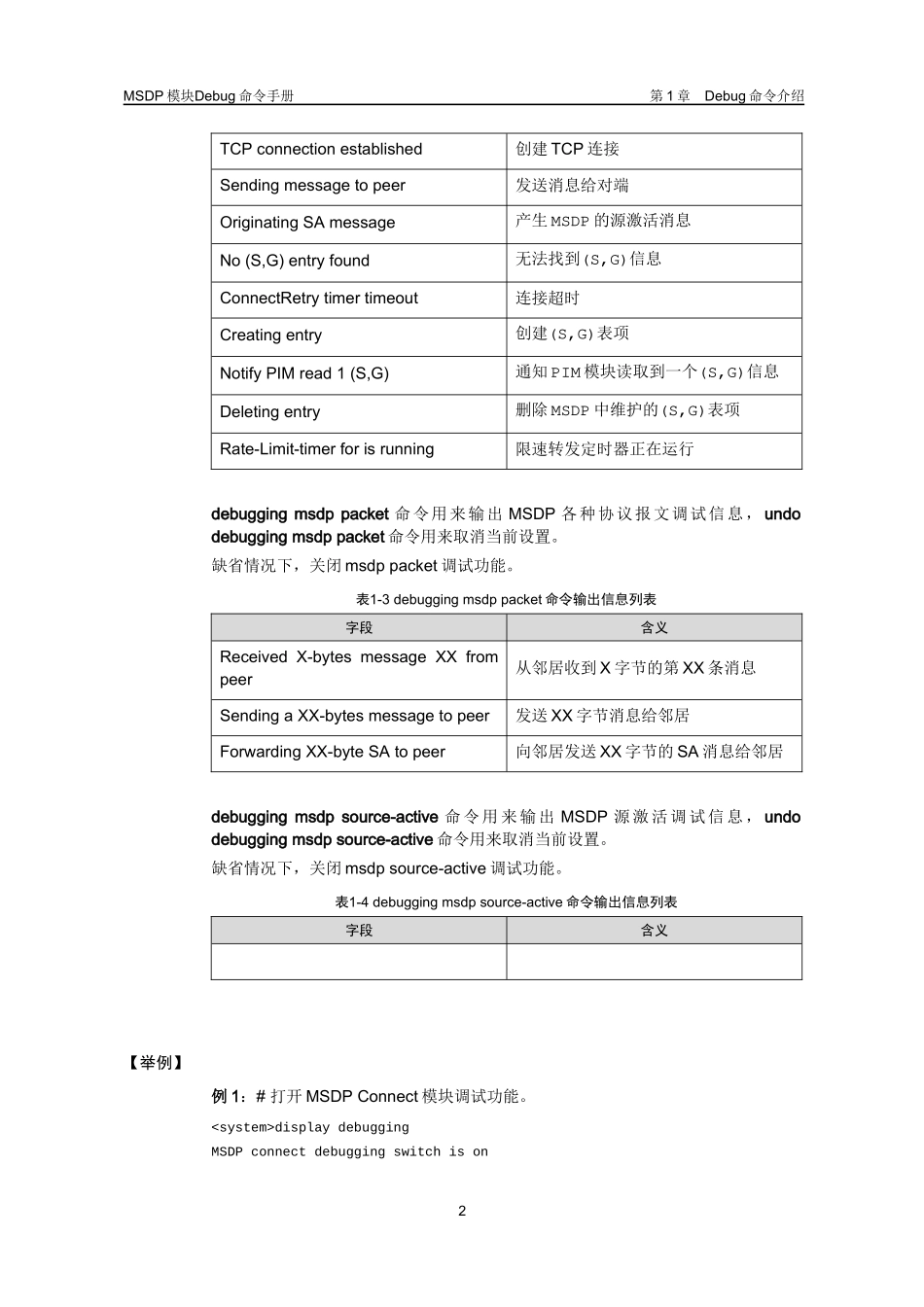 MSDP模块Debug命令详解（金炜）_第3页