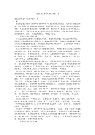 对党支部支委个人意见和建议4篇