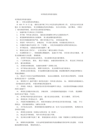 对其他党员的意见建议