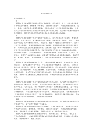 对共青团的认识