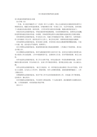 对小组成员的批评意见20篇