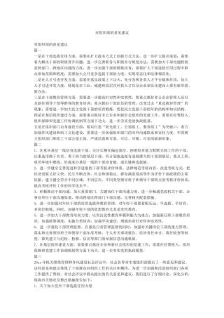 对组织部的意见建议