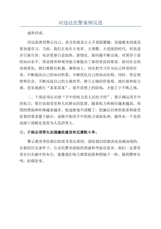 对违法民警案例反思