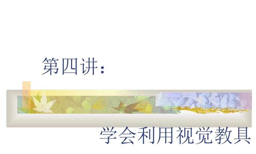 第04讲：利用视觉教具