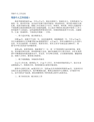 导游个人工作总结