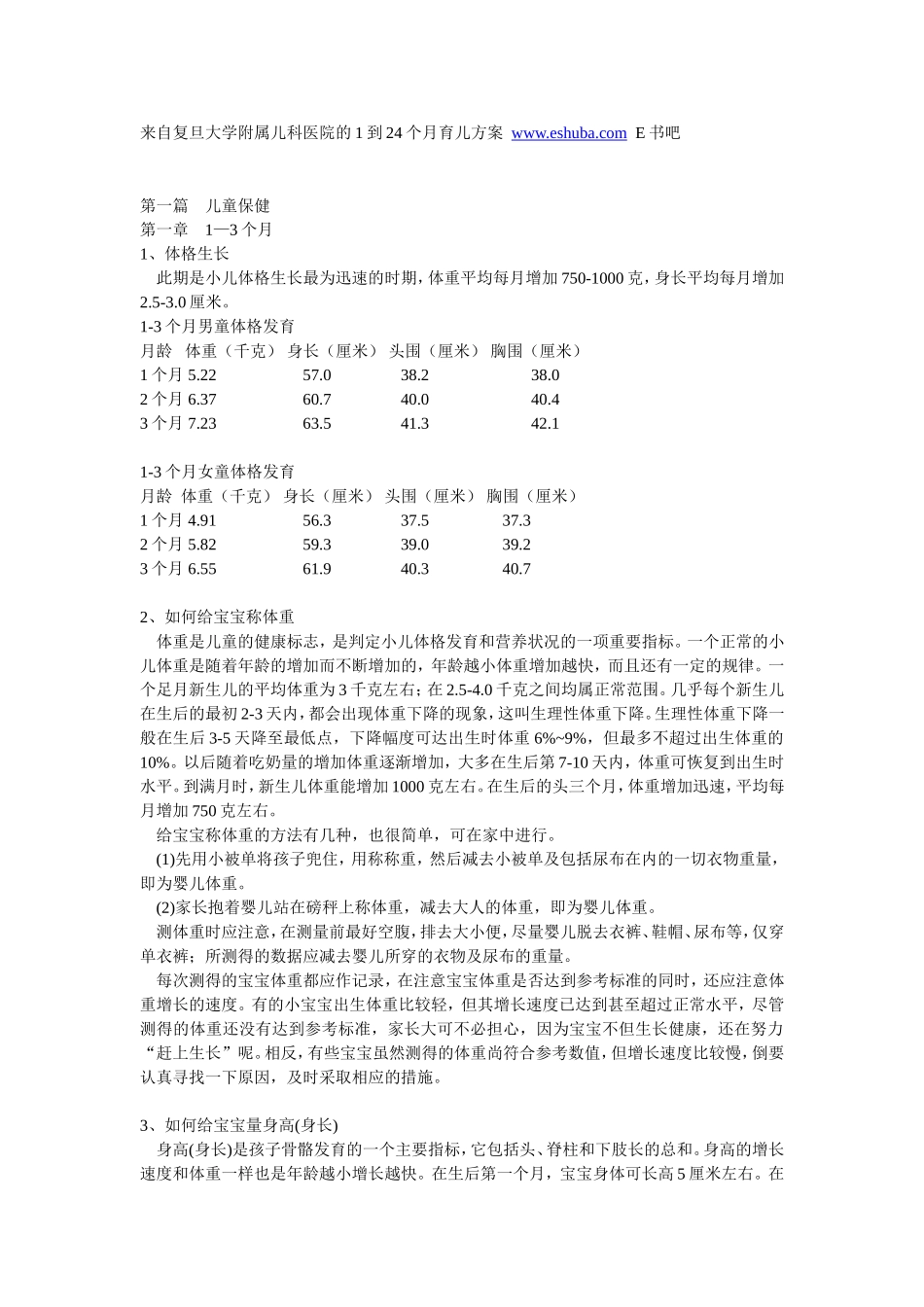 复旦大学附属儿科医院的1到24个月育儿方案_第1页