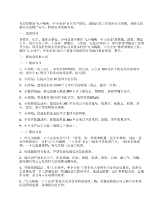 小场所安全生产管理整顿实行方案