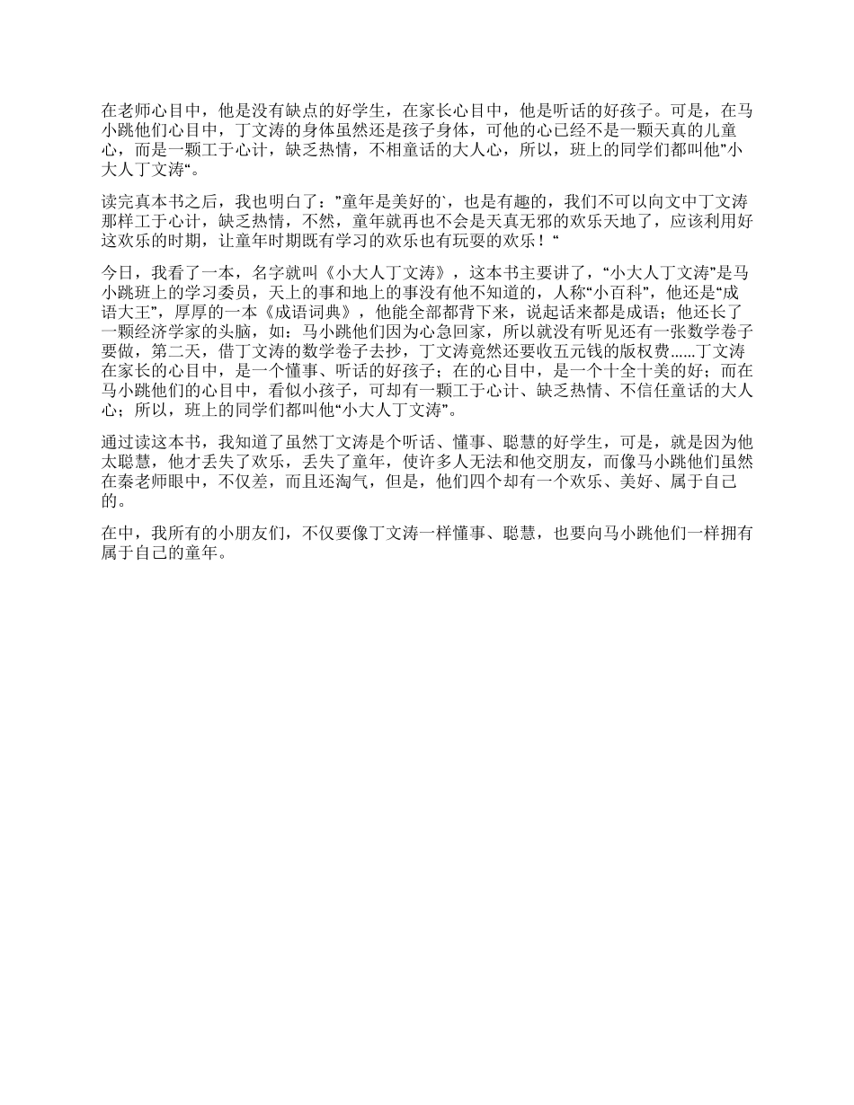 小大人丁文涛读后感_第2页