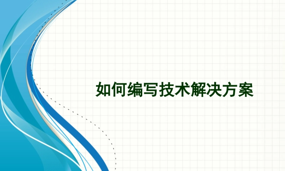 28-如何编写技术解决方案
