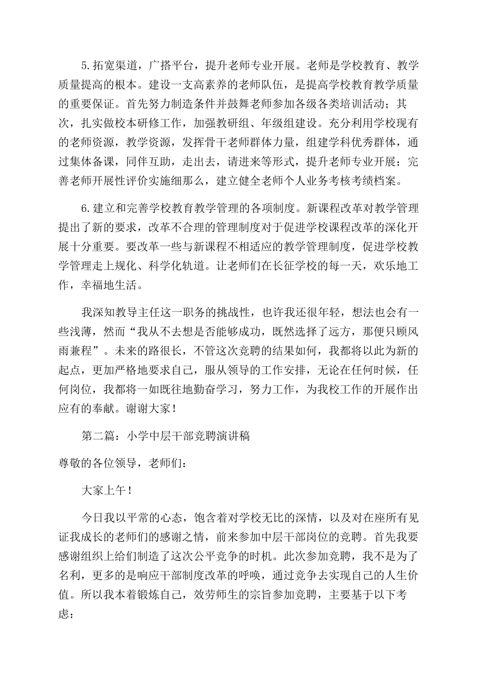 小学中层竞聘演讲稿范文_第3页