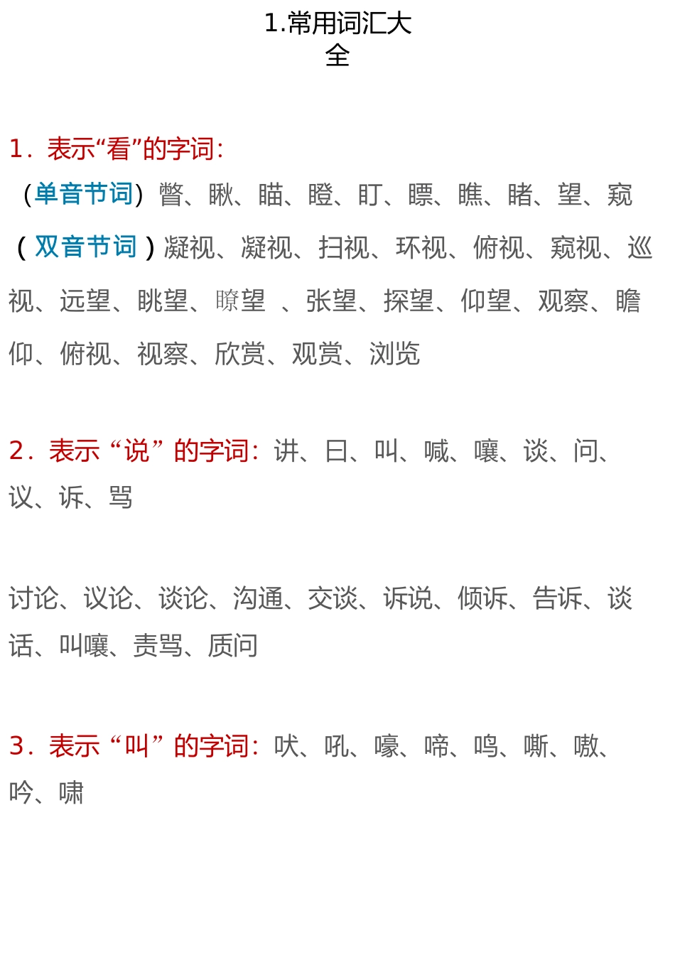 小学作文素材汇总：人物、风景、比喻、词语分类大全-(1)_第1页