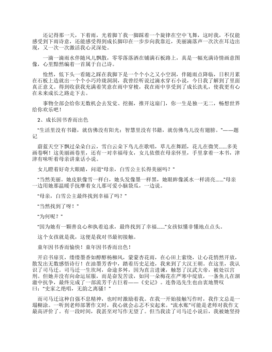 小学作文统一标准及小考满分作文例文_第2页