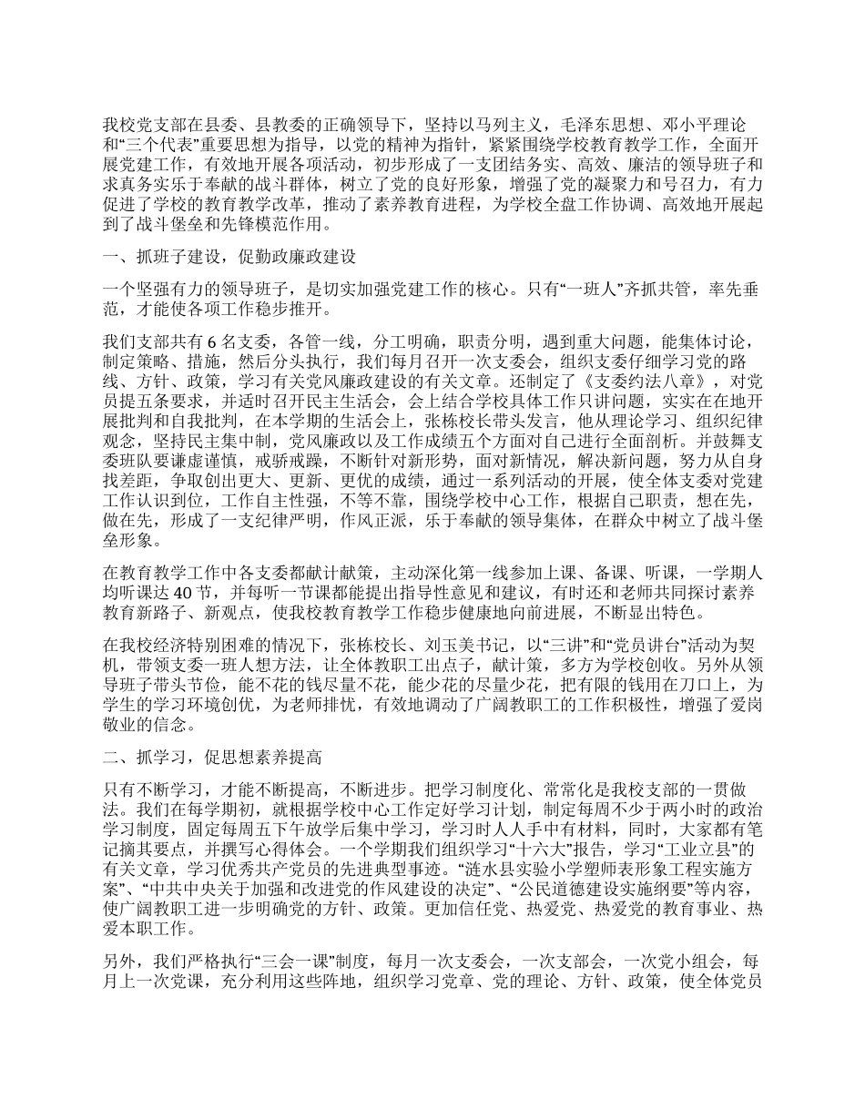 小学党支部工作总结_第1页
