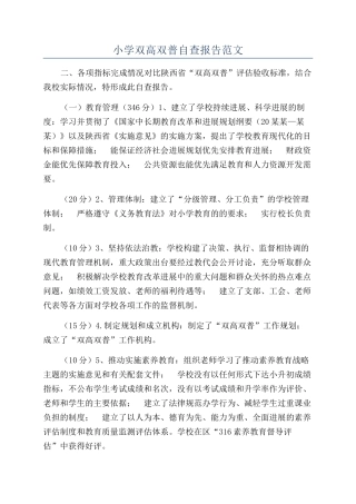 小学双高双普自查报告范文