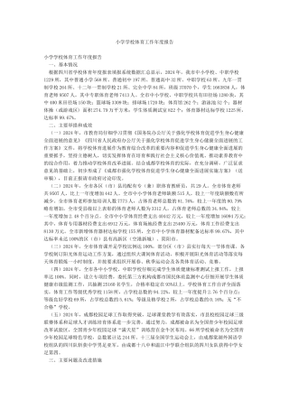 小学学校体育工作年度报告