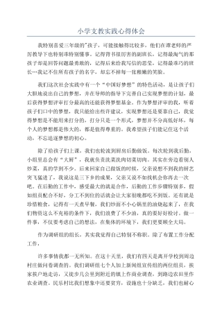 小学支教实践心得体会