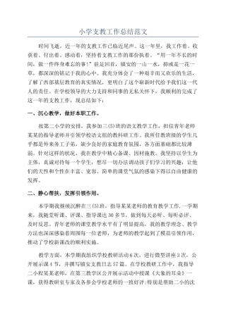 小学支教工作总结范文