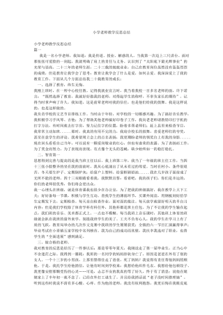 小学教师教学反思总结