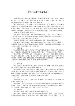 婴幼儿右脑智力开发全攻略