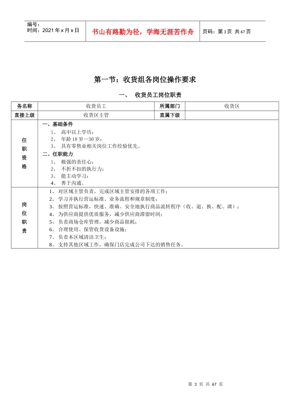 收货部员工操作手册_第3页