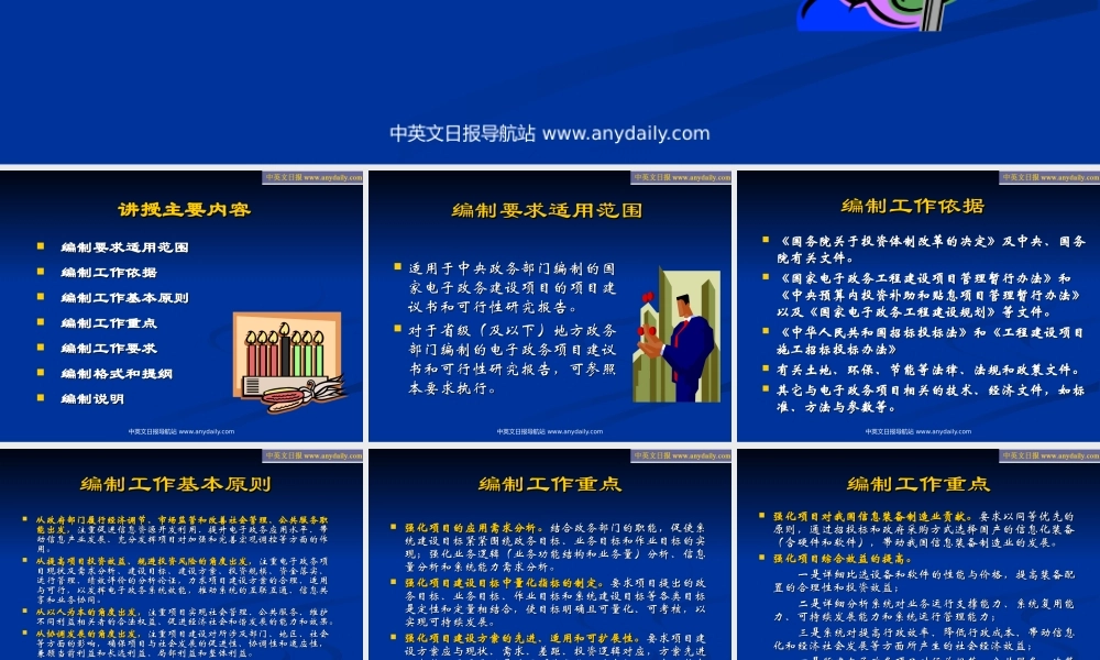 国家电子政务工程建设项项目建议书和可行性研究报告编制要求