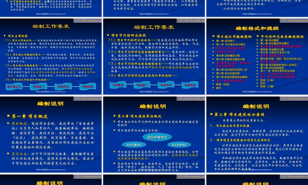 国家电子政务工程建设项项目建议书和可行性研究报告编制要求