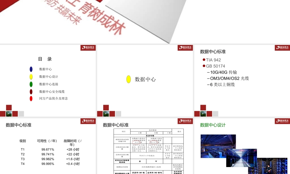 清华同方数据中心综合布线