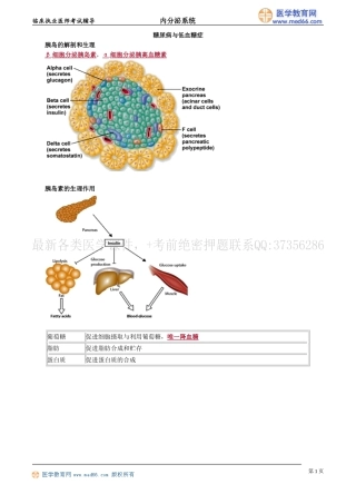 执业医师-糖尿病与低血糖症