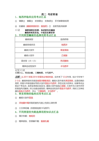 执业医师-药二考前背诵版