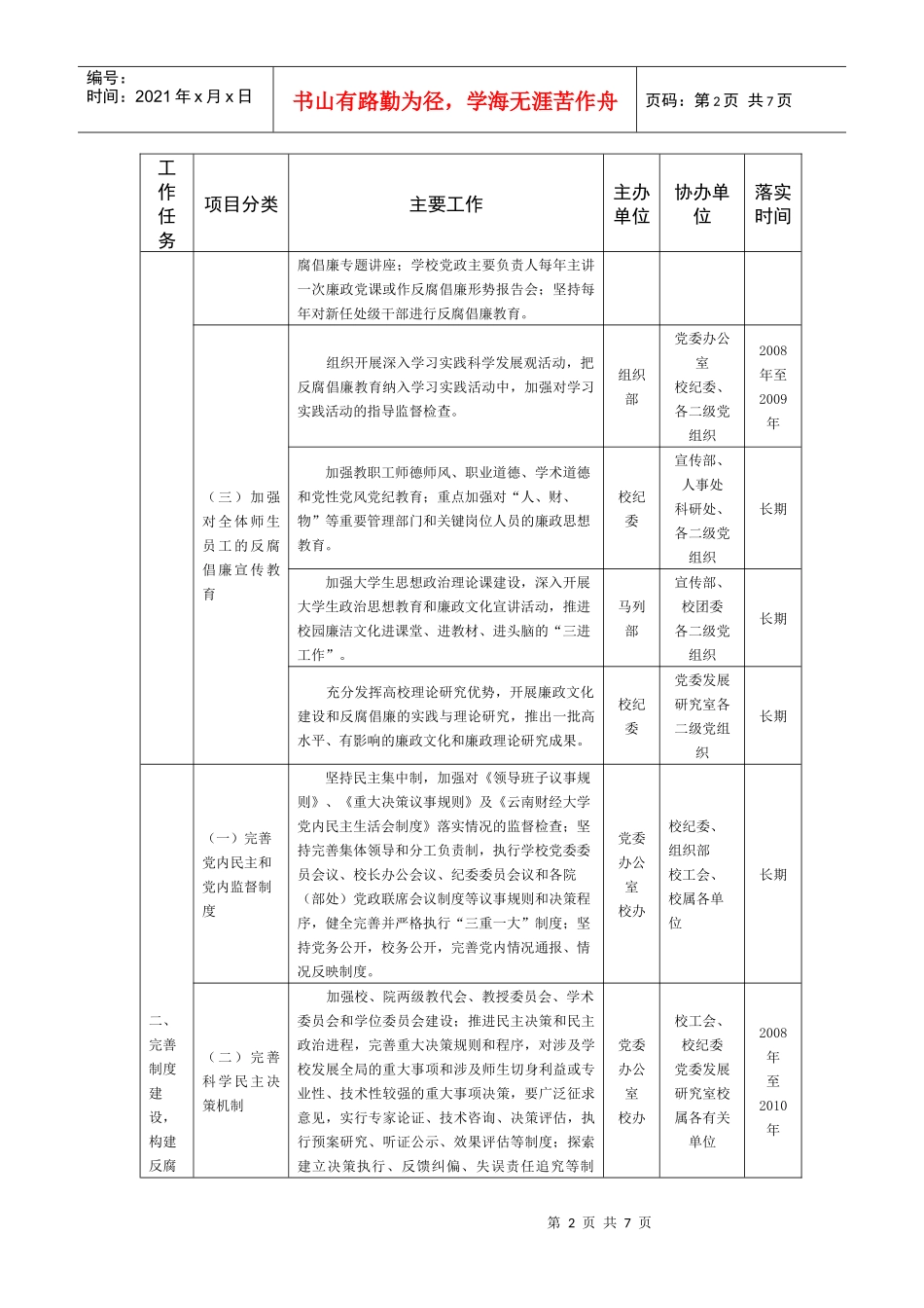 建立健全惩治和预防腐败体系工作计划书_第2页