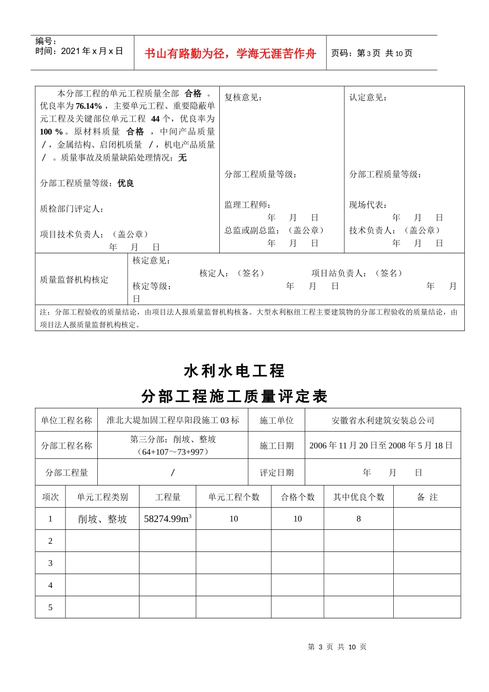 03标分部工程质量评定表_第3页