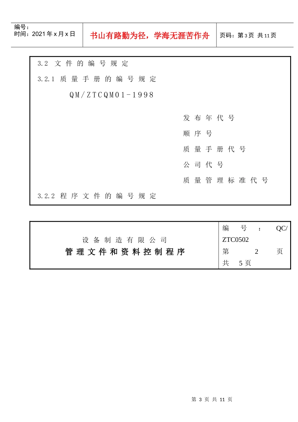 0502管理文件和资料控制程序（ISO9000体系文件）_第3页