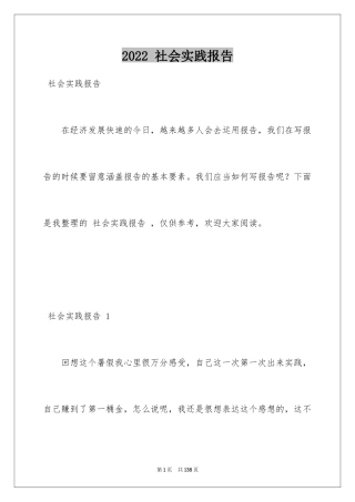 2022 社会实践报告 