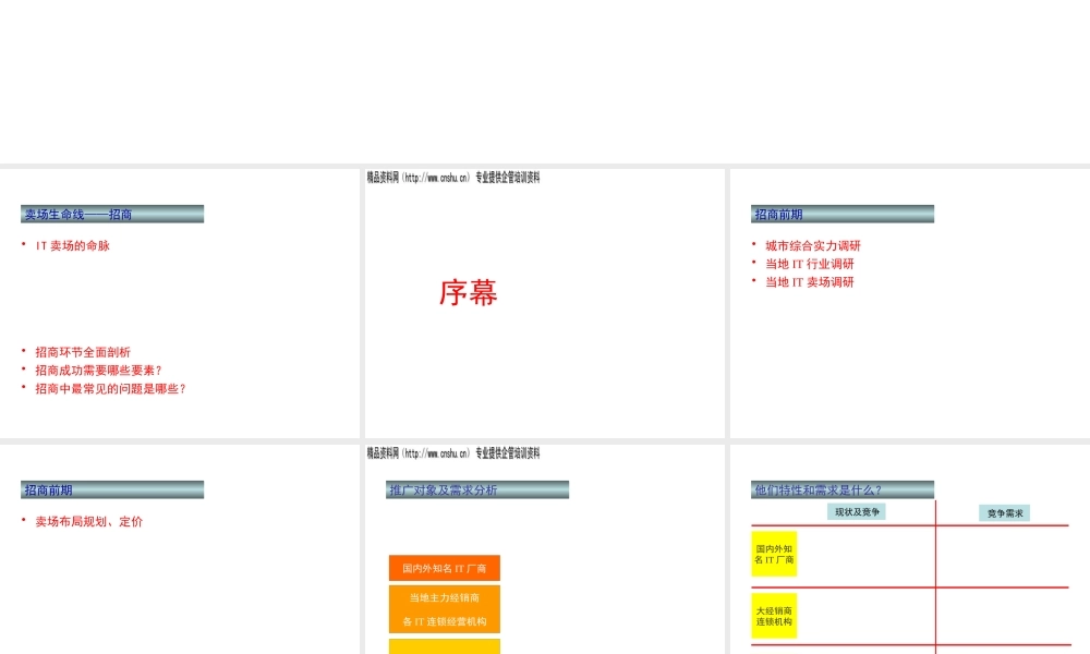 XX（数码）公司招商案例研讨-亚细亚数码港案例分析