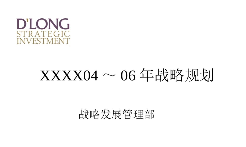 XXXX～年战略规划