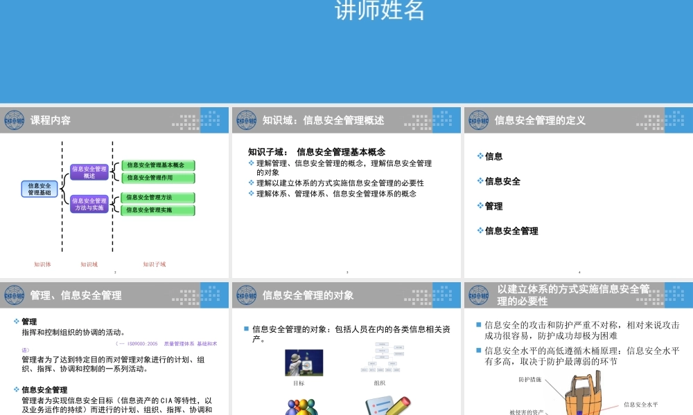 XXXX版-CISP0301信息安全管理基础与管理体系_v30