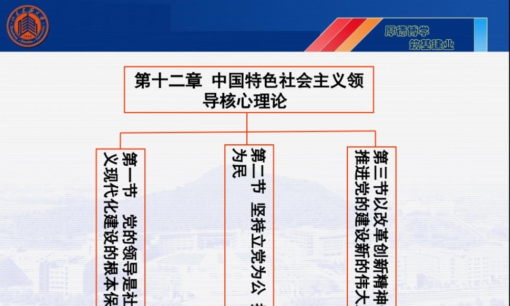 XXXX版教材第十二章中国特色社会主义领导核心理论