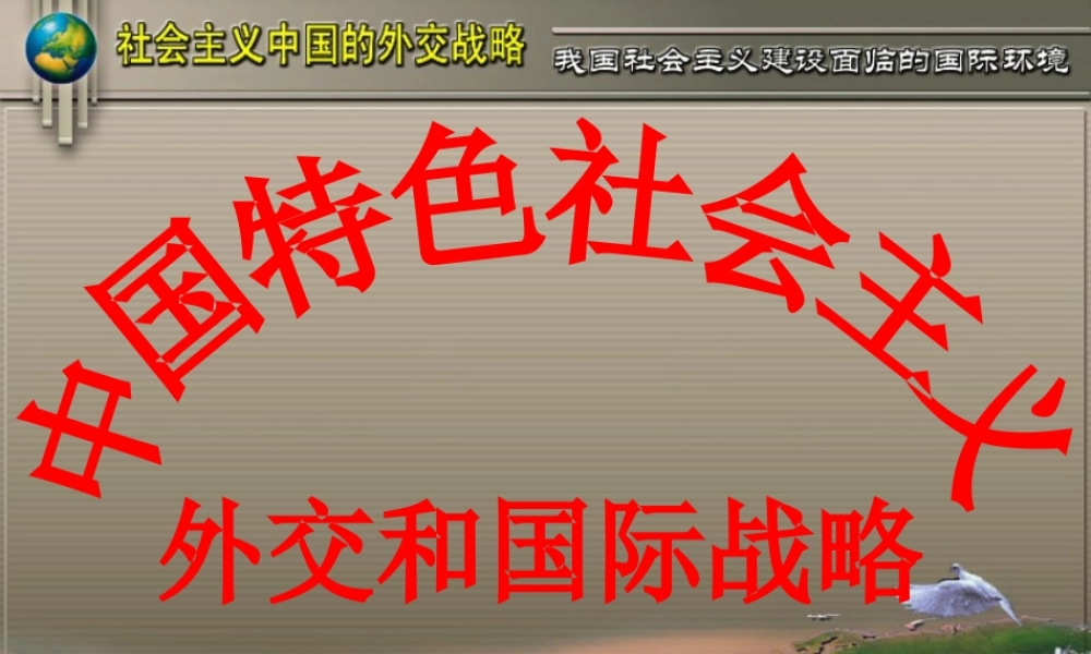 XXXX版毛概第十章中国特色社会主义外交和国际战略