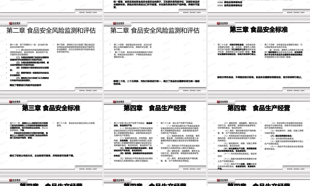 XXXX版食品安全法及生产许可管理办法宣讲