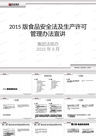 XXXX版食品安全法及生产许可管理办法宣讲