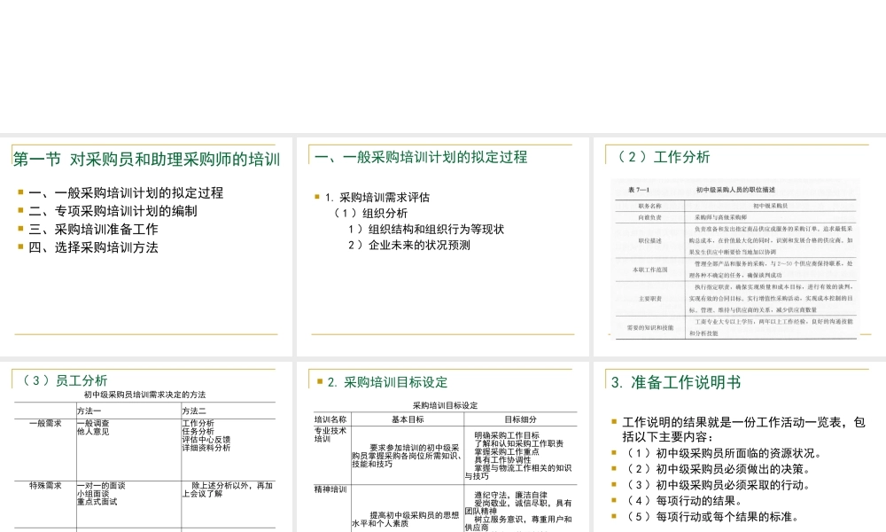 XXXX采购师(二级)第七章采购培训与指导