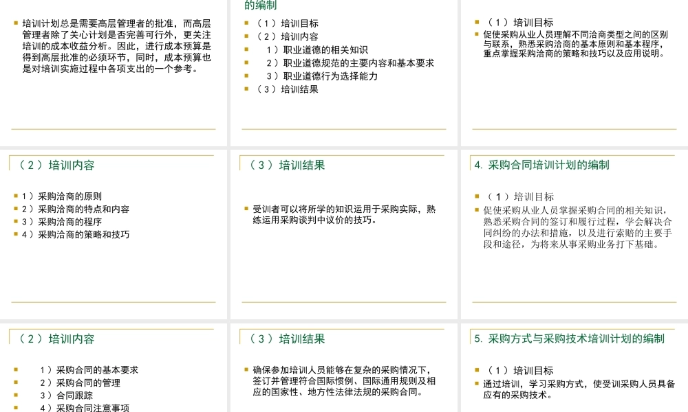 XXXX采购师(二级)第七章采购培训与指导