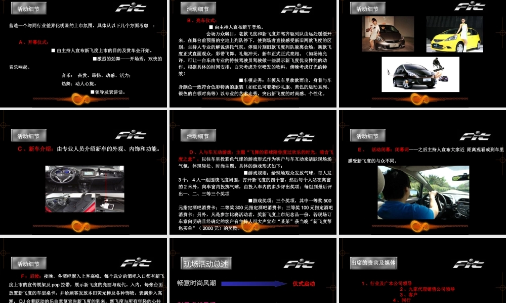 《广州本田新飞度汽车上市策划方案》扬子广告公司(PPT47页)
