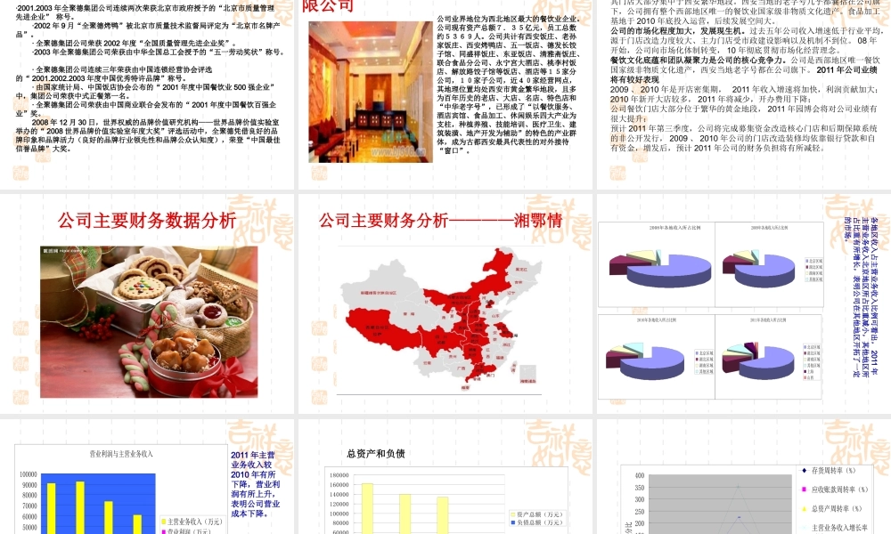 XXXX餐饮行业财务分析