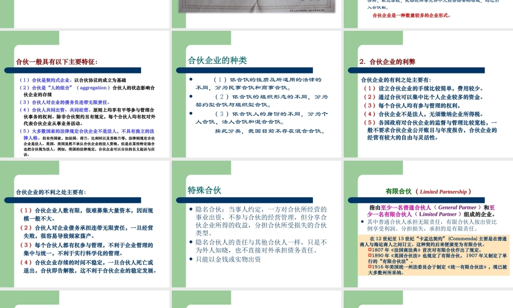 《国际商法》第2章_商事组织法