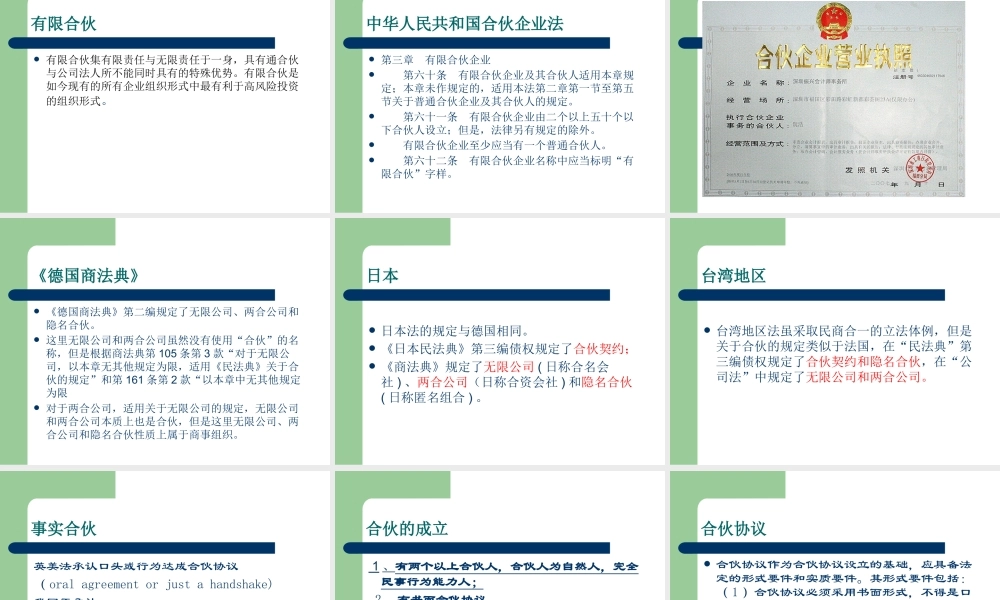 《国际商法》第2章_商事组织法
