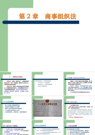 《国际商法》第2章_商事组织法