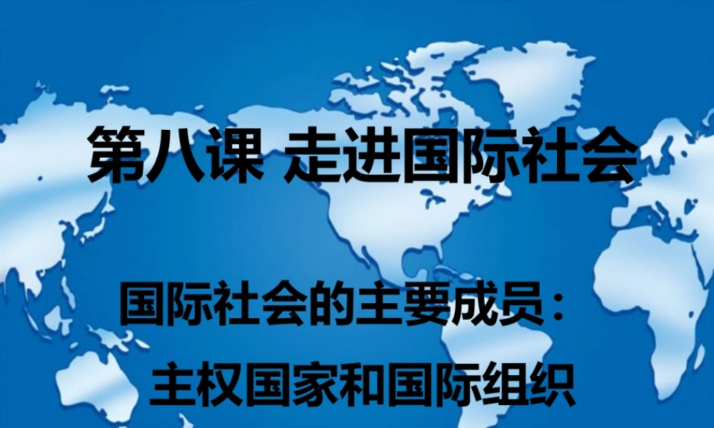 《国际社会的主要成员主权国家和国际组织》