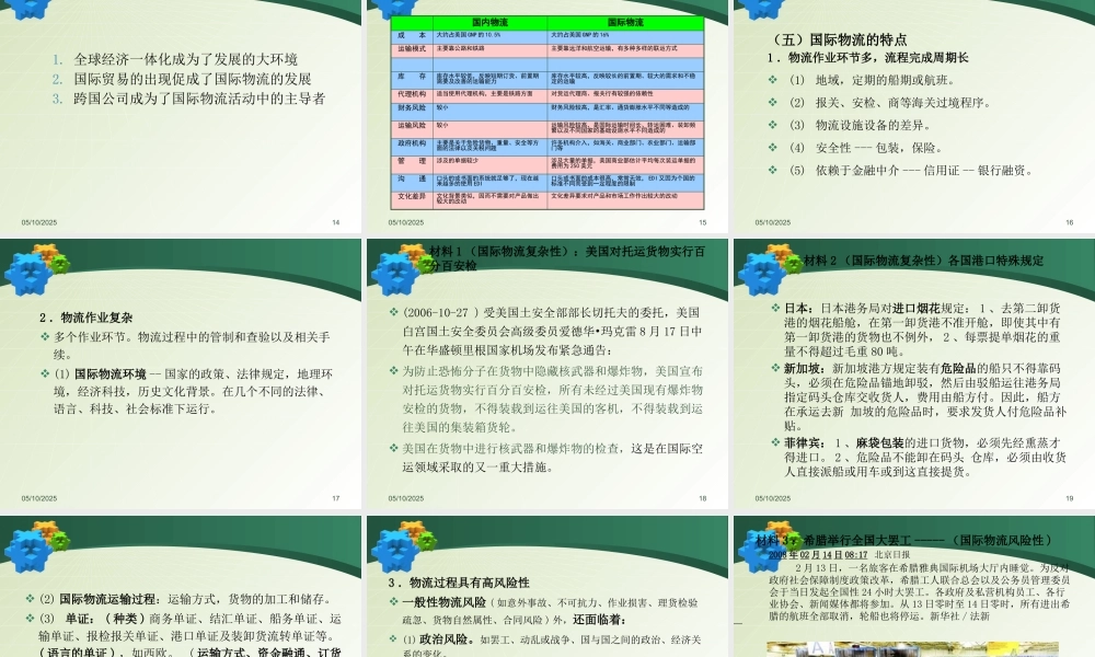 《国际物流》第一章